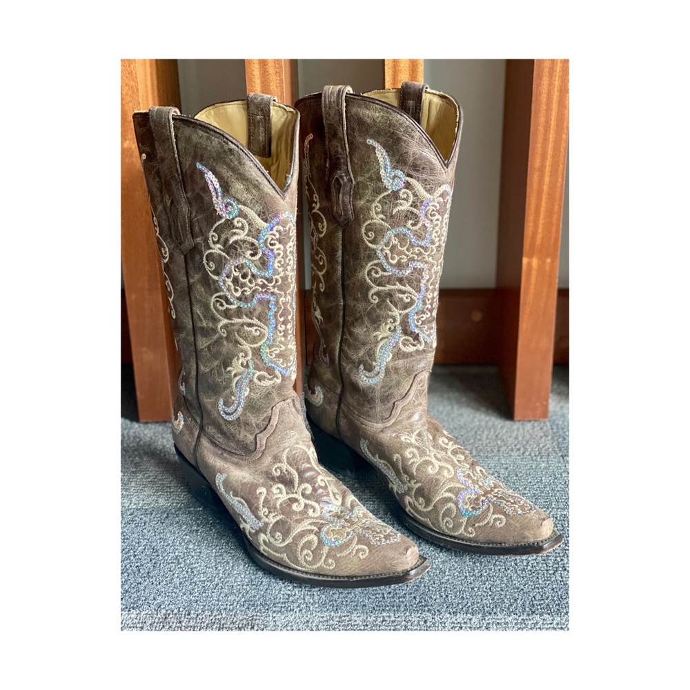 Corral Tobacco Silver Cross A1187 Boots